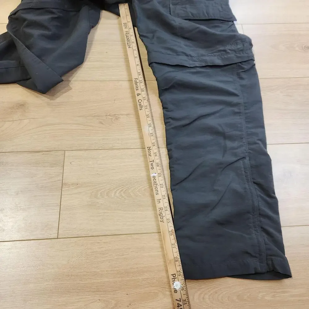 The North Face Pants Mens Large Gray Convertible Nylon Hiking Belted Zip Off